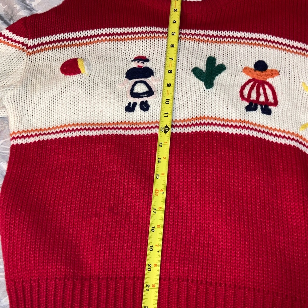 Vintage embroidered folk southwestern colorful sweater 100% acrylic large Korea - Picture 10 of 11